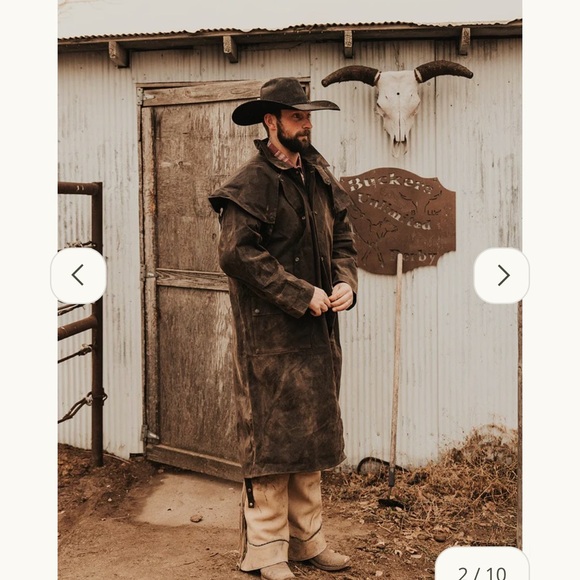 Outback Trading Co. Other - Low Rider Brown Duster Duck Cloth Oil Skin Waxed Cotton Trench Coat